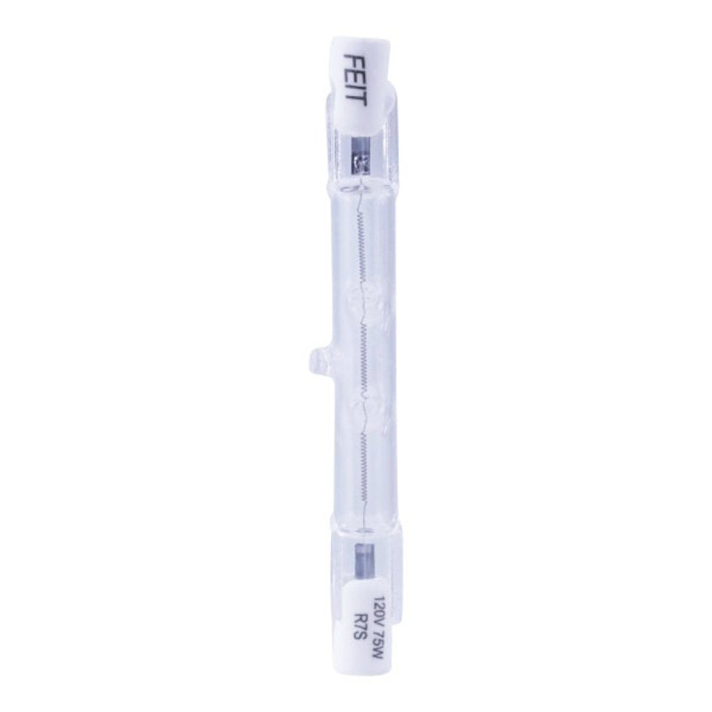 Feit Electric BPQ75T3/CL/S/CAN Halogen Bulb, 75 W, R7 Lamp Base, J T3 Lamp, 3000 K Color Temp, 2000 hr Average Life, Pack of 6