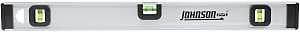 Johnson 1300-3600 I-Beam Level with Rule, 36 in L, 3-Vial, Non-Magnetic, Aluminum, Silver