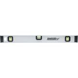 Johnson 1300-3600 I-Beam Level with Rule, 36 in L, 3-Vial, Non-Magnetic, Aluminum, Silver