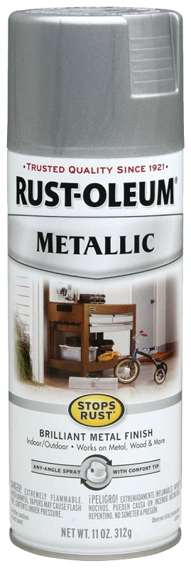 Rust-Oleum 7271830 Rust Preventative Spray Paint, Metallic, Silver, 11 oz Can