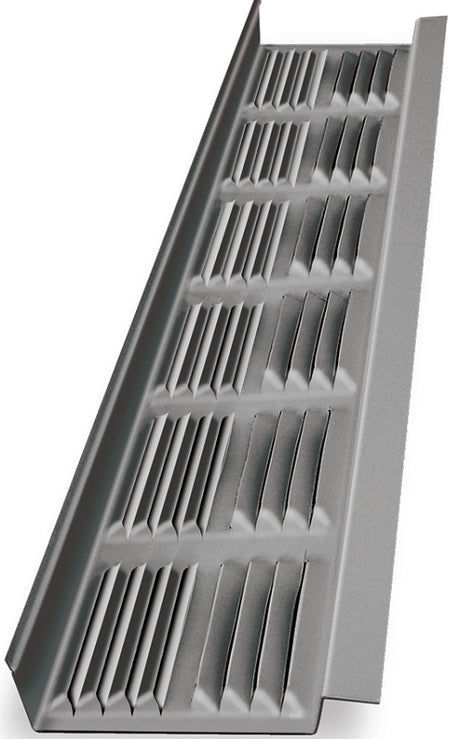 Master Flow LSV8 Soffit Vent, 2-3/4 in L, 1/4 in W, 68 sq-ft Net Free Ventilating Area, Aluminum, Mill, Pack of 50