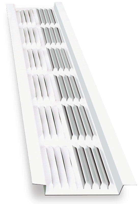 Master Flow LSV8W Soffit Vent, 2-3/4 in L, 1/4 in W, 68 sq-ft Net Free Ventilating Area, Aluminum, White, Pack of 50