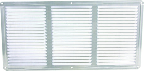 Master Flow EAC16X8 Undereave Vent, 8 in L, 16 in W, 65 sq-ft Net Free Ventilating Area, Aluminum, Mill, Pack of 36