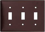 Eaton Wiring Devices 2141B-BOX Wallplate, 4-1/2 in L, 6.37 in W, 3 -Gang, Thermoset, Brown, High-Gloss