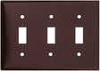 Eaton Wiring Devices 2141B-BOX Wallplate, 4-1/2 in L, 6.37 in W, 3 -Gang, Thermoset, Brown, High-Gloss