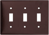 Eaton Wiring Devices 2141B-BOX Wallplate, 4-1/2 in L, 6.37 in W, 3 -Gang, Thermoset, Brown, High-Gloss