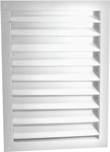 Master Flow DA1212W Dual Louver, 14-3/4 in L, 14-1/2 in W, Aluminum, White