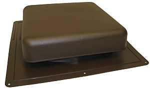 Master Flow RT65BR Roof Louver, 18-1/2 in L, 18 in W, Resin, Brown, Pack of 10