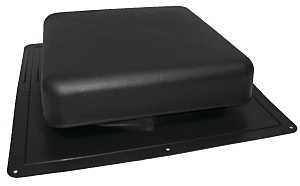 Master Flow RT65BL Roof Louver, 18-1/2 in L, 18 in W, Resin, Black, Pack of 10