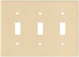 Eaton Wiring Devices 2141V-BOX Wallplate, 4-1/2 in L, 6.37 in W, 3 -Gang, Thermoset, Ivory, High-Gloss