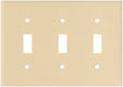 Eaton Wiring Devices 2141V-BOX Wallplate, 4-1/2 in L, 6.37 in W, 3 -Gang, Thermoset, Ivory, High-Gloss