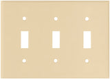 Eaton Wiring Devices 2141V-BOX Wallplate, 4-1/2 in L, 6.37 in W, 3 -Gang, Thermoset, Ivory, High-Gloss