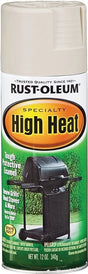 Rust-Oleum 7750830 High-Heat Spray Paint, Satin, Almond, 12 oz Can, Oil