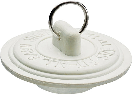 Plumb Pak Duo Fit Series PP22003 Drain Stopper, Rubber, White, For: 1 to 1-3/8 in Sink