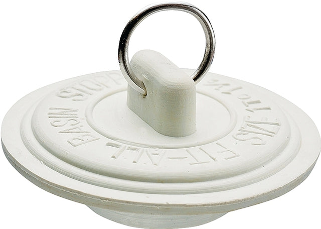 Plumb Pak Duo Fit Series PP22003 Drain Stopper, Rubber, White, For: 1 to 1-3/8 in Sink