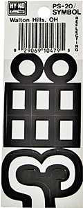 Hy-Ko PS-20/SYMB Reflective Sign, Character:-, 3-1/4 in H Character, Black/White Character, Vinyl, Pack of 10