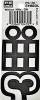 Hy-Ko PS-20/SYMB Reflective Sign, Character:-, 3-1/4 in H Character, Black/White Character, Vinyl, Pack of 10