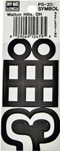Hy-Ko PS-20/SYMB Reflective Sign, Character:-, 3-1/4 in H Character, Black/White Character, Vinyl, Pack of 10