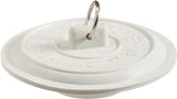 Plumb Pak PP22004 Tub Stopper with Ring, Rubber, White, For: Laundry and Bathtubs with 1-1/2 to 2 in Drain