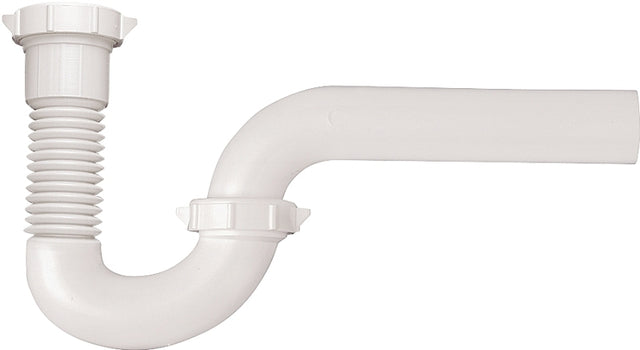 Plumb Pak PP21240 P-Trap, 1-1/2 x 1-1/2, 1-1/2 x 1-1/4 in, Slip, PVC, White