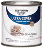 Rust-Oleum 1993730 Enamel Paint, Water Base, Semi-Gloss Sheen, White, 0.5 pt, Can, 120 sq-ft Coverage Area