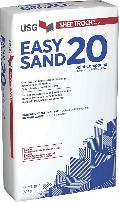 USG Easy Sand 384214120 Joint Compound, Powder, Natural, 18 lb