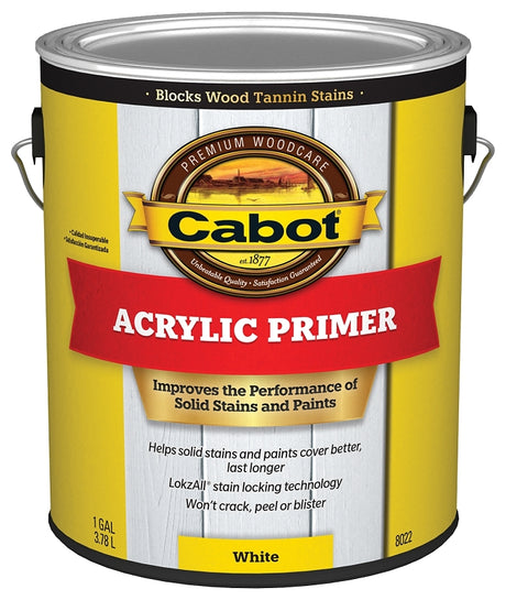 Cabot 140.0008022.007 Exterior Primer, White, 1 gal, Pack of 4