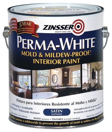 Zinsser 02711 Kitchen and Bath Paint, Satin, White, 1 gal Can, Water, Pack of 2