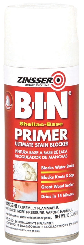 Zinsser 01008 Primer, 10 to 12 sq-ft Coverage Area, White, 13 oz