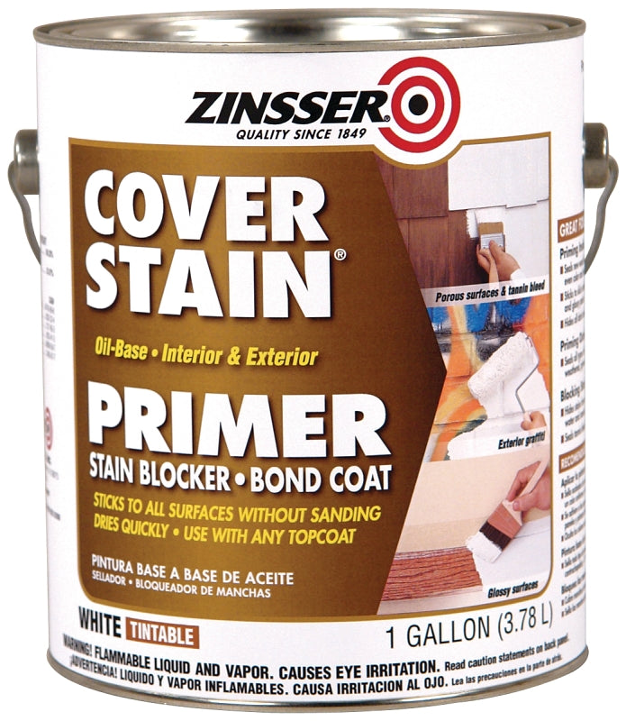 Zinsser 03501 Exterior Primer, Flat/Matte, White, 1 gal, Pack of 4