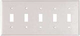Eaton Wiring Devices 2155W-BOX Wallplate, 4-1/2 in L, 10 in W, 5 -Gang, Thermoset, White