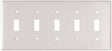 Eaton Wiring Devices 2155W-BOX Wallplate, 4-1/2 in L, 10 in W, 5 -Gang, Thermoset, White