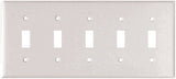 Eaton Wiring Devices 2155W-BOX Wallplate, 4-1/2 in L, 10 in W, 5 -Gang, Thermoset, White