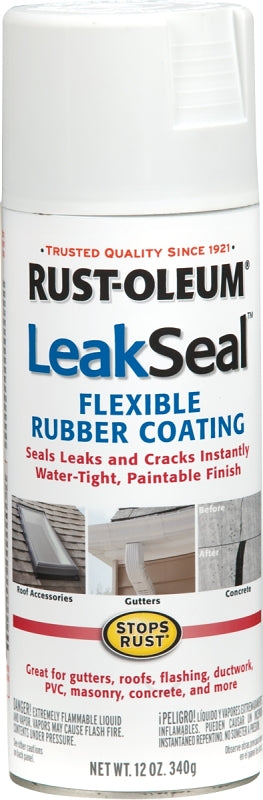 Rust-Oleum 267970 Rubberized Spray Coating, White, 12 oz Can