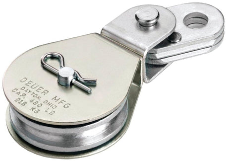 Deuer DB-30E Cable Block, Swivel Eye, 5/16 in Rope, 480 lb Working Load, 2 in Sheave