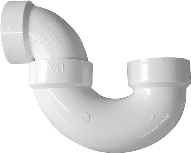 Canplas 193201S P-Trap, 1-1/2 in, Hub, PVC, White, SCH 40 Schedule