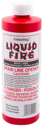 Liquid Fire LF-P-24 Drain Opener, Liquid, Dark Amber, Slight Pungent, 16 oz Bottle, Pack of 24
