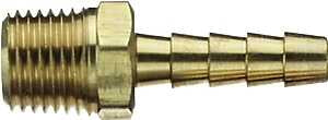 Tru-Flate 21-143 Air Hose Fitting, 1/4 in, MNPT x Barb, Brass