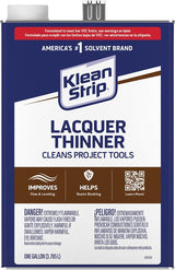 Klean Strip QML170SC Lacquer Thinner, Liquid, Characteristic Ketone, Clear, 1 qt Can, Pack of 6