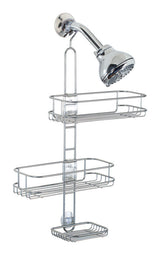 iDesign Linea 22 in. H X 11 in. W X 5 in. L Silver Shower Caddy