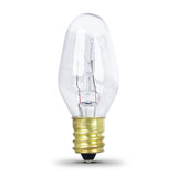 Feit Electric BP4C7/4/CAN Incandescent Bulb, Clear Lamp, 7/8 in D x 2-1/8 in H Dimensions, 4 W, C7 Lamp, Pack of 6