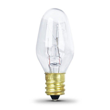 Feit Electric BP4C7/4/CAN Incandescent Bulb, Clear Lamp, 7/8 in D x 2-1/8 in H Dimensions, 4 W, C7 Lamp, Pack of 6