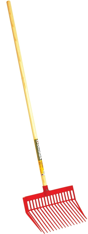 Little Giant PDF1RED Bedding Fork, Diamond Shaped Tine, Polycarbonate Tine, Wood Handle, Red, 52 in L Handle, Pack of 3