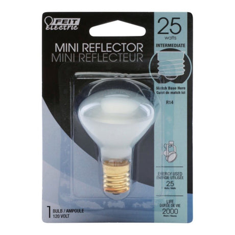 Feit Electric BP25R14N/CAN Incandescent Bulb, Grey Lamp, 2-5/8 in H Dimensions, 25 W, R14 Lamp, 150 Lumens, Pack of 6