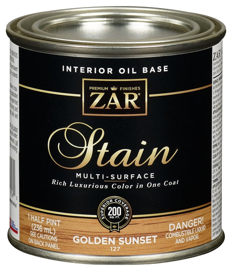 ZAR 12706 Wood Stain, Golden Sunset, Liquid, 0.5 pt, Can