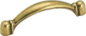 Amerock BP3441BB Cabinet Pull, 3-7/16 in L Handle, 1-1/8 in H Handle, 15/16 in Projection, Zinc, Burnished Brass