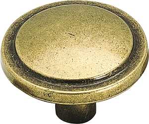 Amerock BP3443BB Cabinet Knob, 13/16 in Projection, Zinc, Burnished Brass