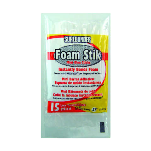 Surebonder Foam Stik .27 in. D X 4 in. L All Purpose Glue Sticks White 15 pk