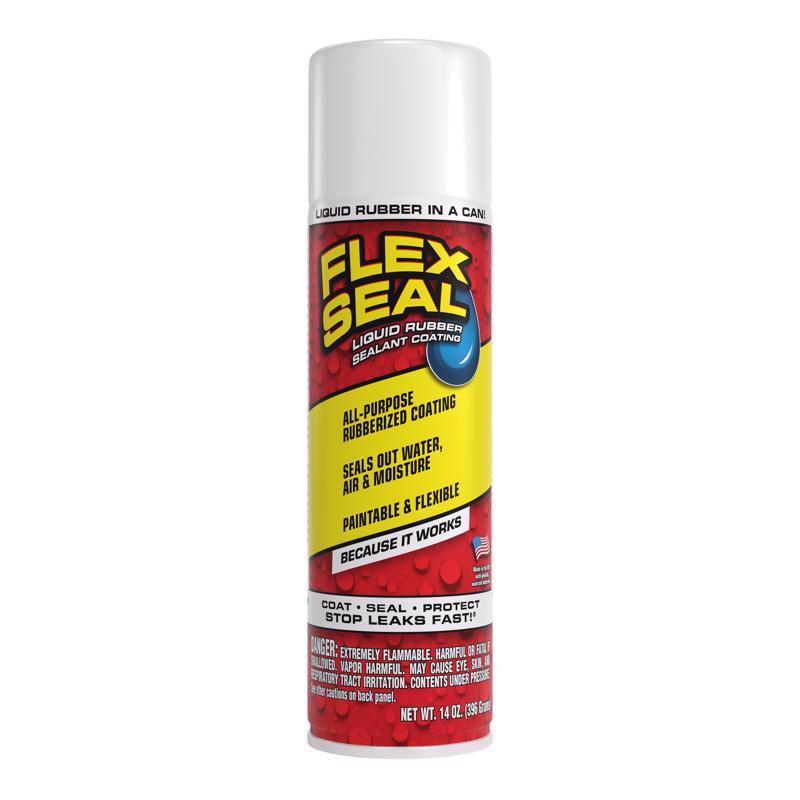 Flex Seal Family of Products Flex Seal White Rubber Spray Sealant 14 oz, Pack of 6