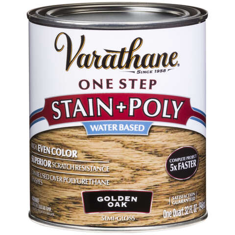 Varathane Semi-Gloss Golden Oak Water-Based Acrylic Modified Urethane One-Step Stain/Poly 1 qt